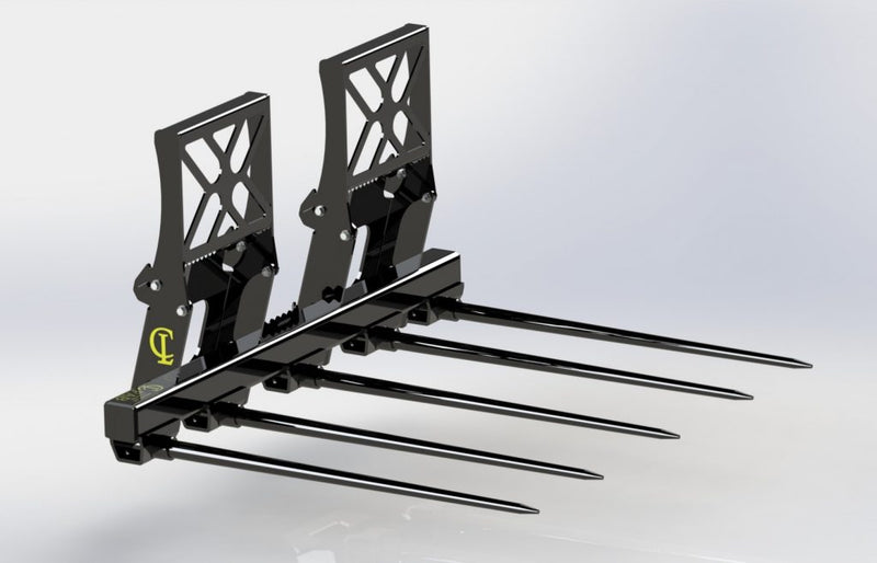 CL Fabrication Bale Spears for Skid Steer, Tractor 3 Point Hitch or Front Loader