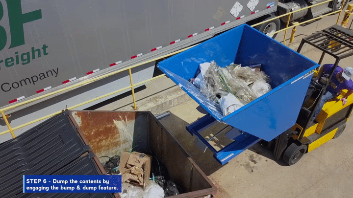 Vestil D Style - Self-Dumping Steel Hoppers with Bumper Release