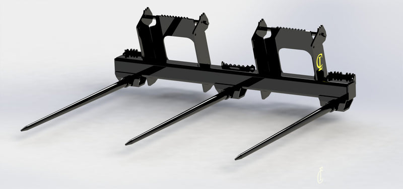 CL Fabrication Bale Spears for Skid Steer, Tractor 3 Point Hitch or Front Loader