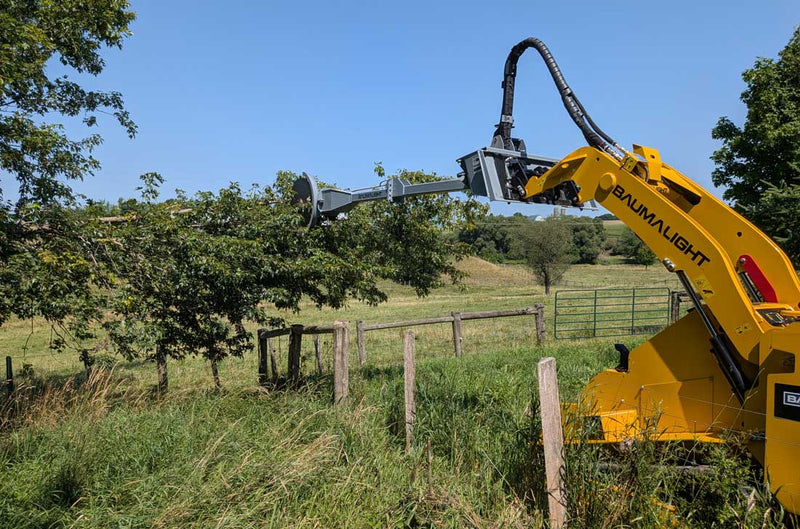 Baumalight HSM513 Manual Rotation Tree Saw with Extended Boom for Skidsteers - LandBoss Equipment