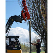 Eterra Skid Steer PDX - 1000 Extreme Post Driver with Tilt Base + Grapple - w/Post Guide Housing - Landboss