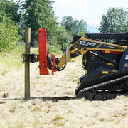 Eterra Skid Steer PDX - 1000 Extreme Post Driver with Tilt Base + Grapple - w/Post Guide Housing - Landboss