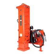 Eterra Skid Steer PDX - 1000 Extreme Post Driver with Tilt Base + Grapple - w/Post Guide Housing - Landboss