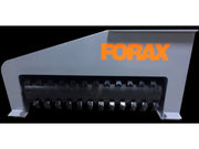 Forax XD54 54-inch extreme duty excavator mulcher attachment with reinforced drum and forestry cutters, front view.