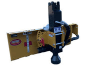 Haugen 1450 Dakota Driver mounted on skid steer driving fence posts