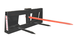 Haugen Round Bale Spear - Forged CONUS Tines for Skid Steers - Landboss