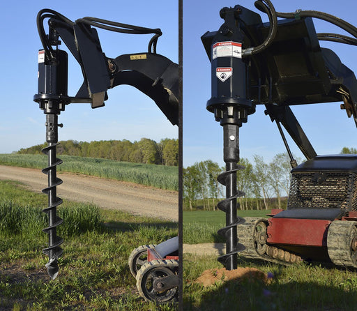 Loflin Fabrication Mini Skid Steer Auger | 2" Hex Output Shaft - Landboss