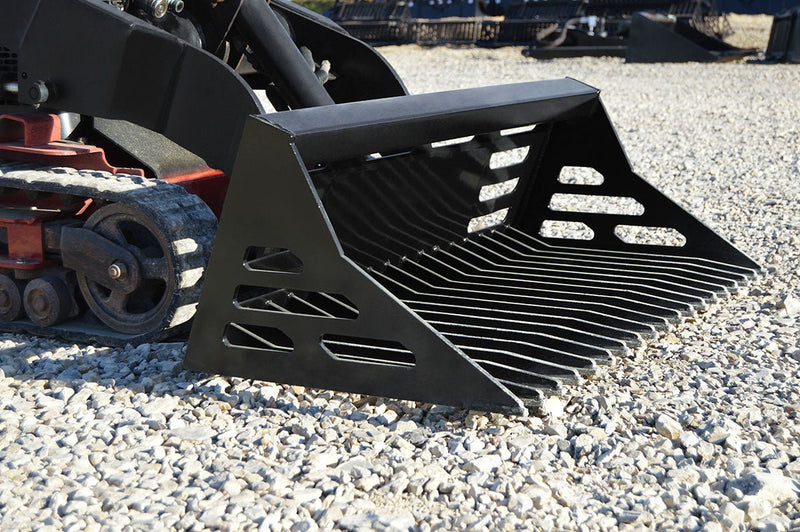 Loflin Fabrication Mini Skid Steer & Compact Tractor Rock Bucket - Landboss