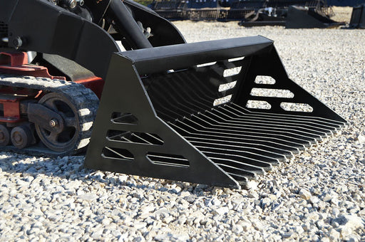 Loflin Fabrication Mini Skid Steer & Compact Tractor Rock Bucket - Landboss