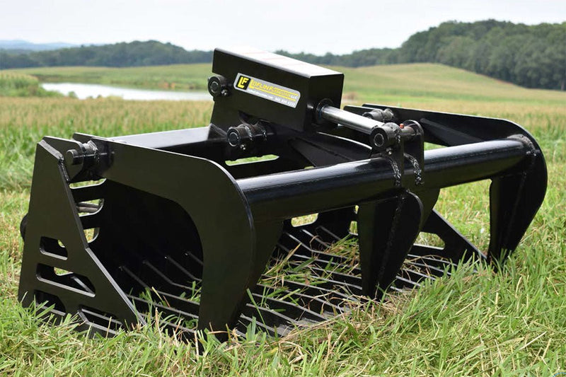 Loflin Fabrication Mini Skid Steer & Compact Tractor Rock Bucket Grapple - Landboss