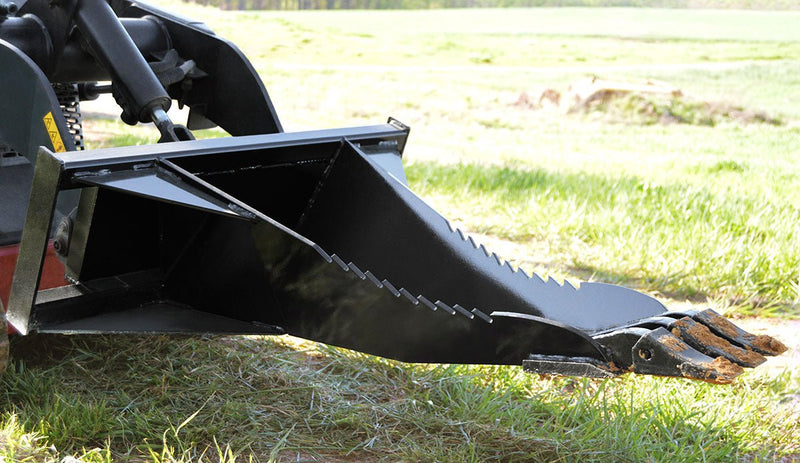 Loflin Fabrication Mini Skid Steer & Compact Tractor Stump Bucket - Landboss
