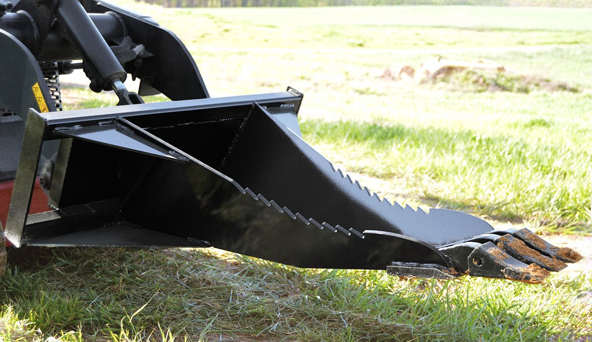 Loflin Fabrication Mini Skid Steer Stump Bucket | 40 HP — Landboss