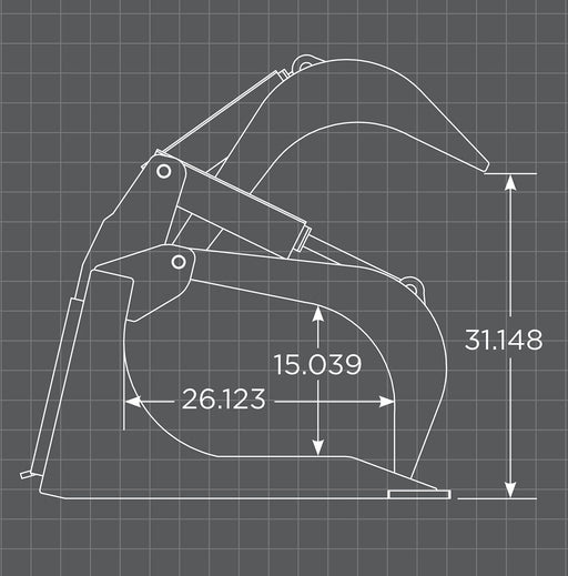 Loflin XHD Rock Bucket Grapple for Skid Steer Loaders - Landboss