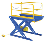Vestil Ground Lift Scissor Tables with Handrails - Landboss