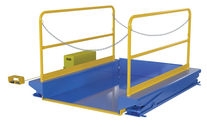 Vestil Ground Lift Scissor Tables with Handrails - Landboss