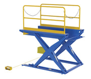 Vestil Ground Lift Scissor Tables with Handrails - Landboss